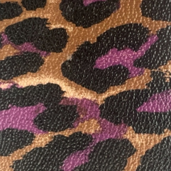 Coach Purple Leopard Ocelot Zippered Wallet - Picture 7 of 10